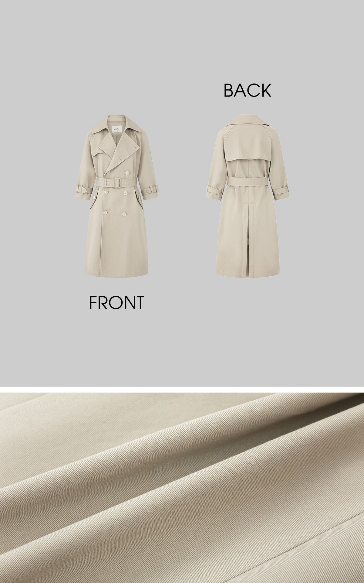 IAMXIAA Belted Oversized Long Trench Coat