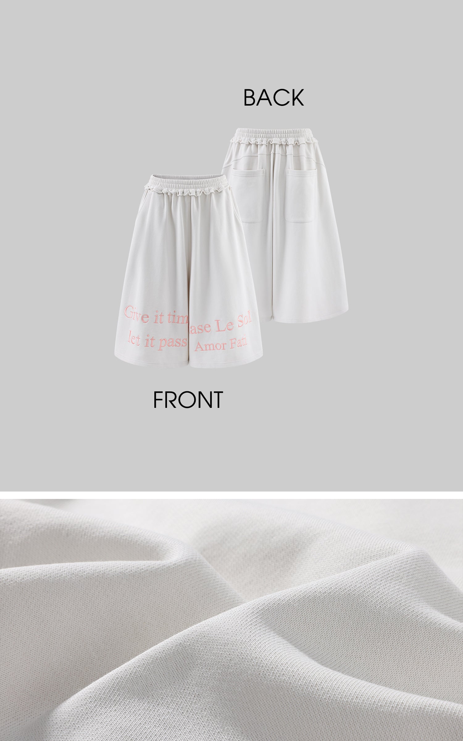 Rase le sol Sculpted Camisole &amp; Slogan Embroidered Wide-Leg Shorts Set