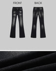 0122stepll Washed Black Flare Denim Pants