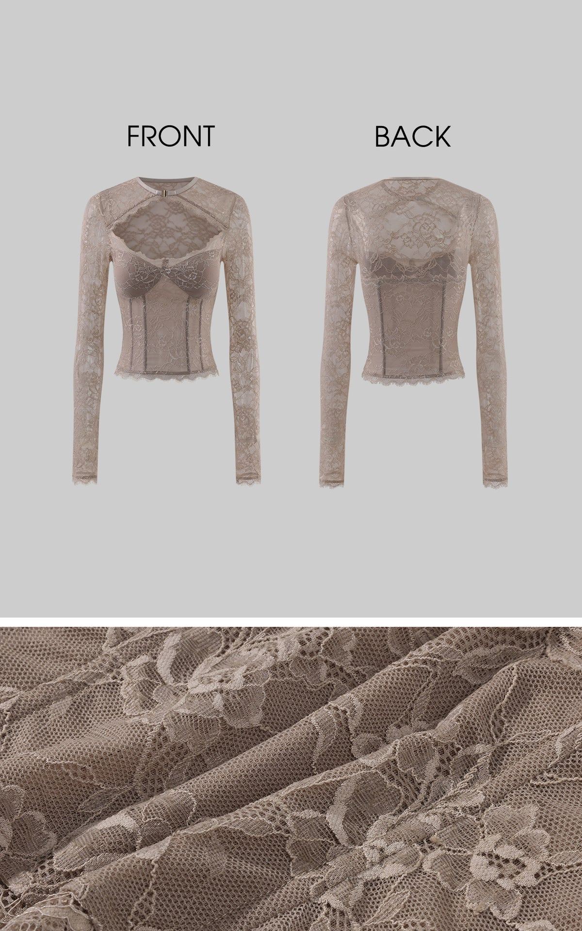 Hydrae Cutout Lace Top &amp; Leather-Look Shorts Set