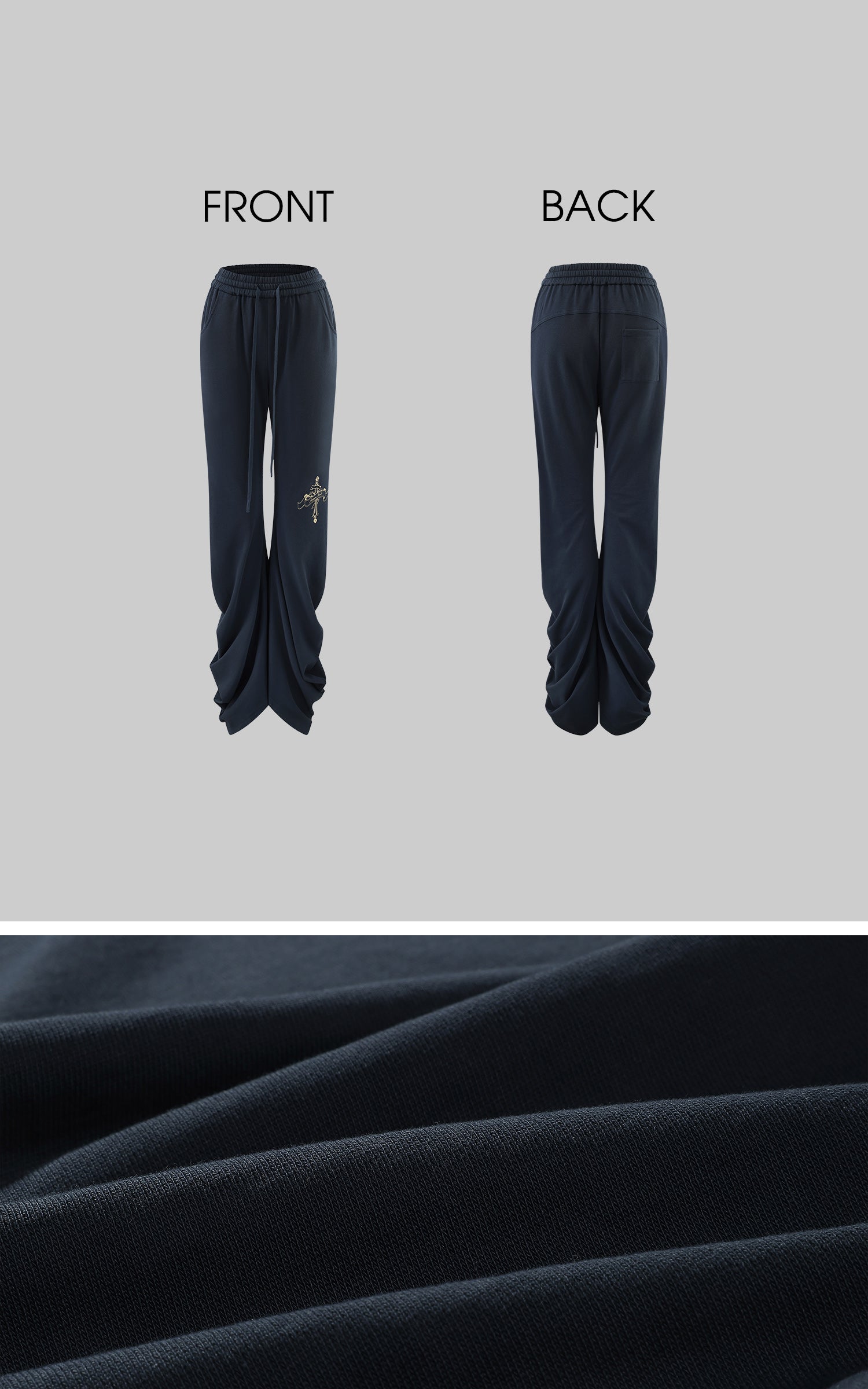 Rase le sol Draped Split-Hem Sweatpants