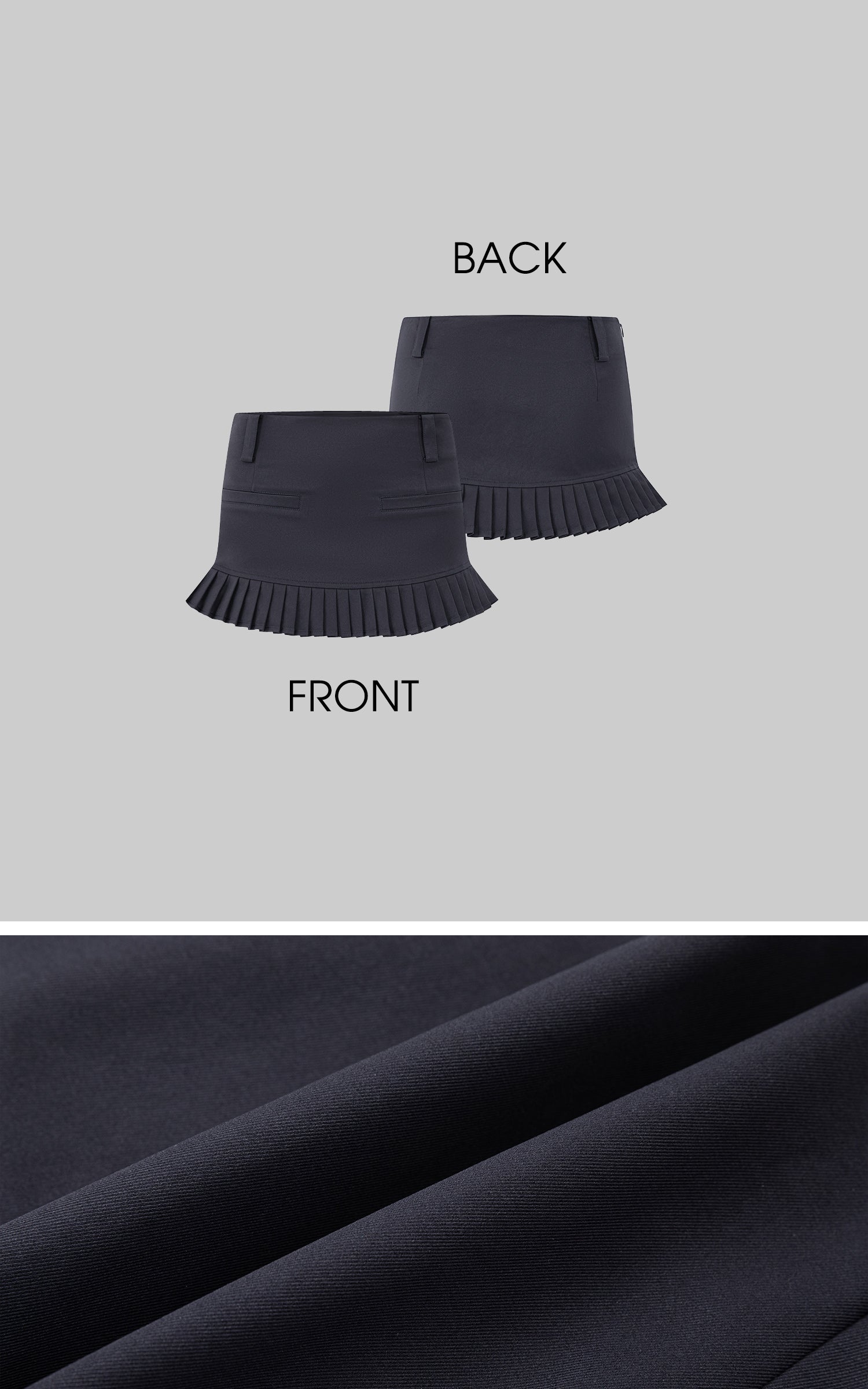 IAMXIAA Low-Rise Pleated Hem Mini Skirt