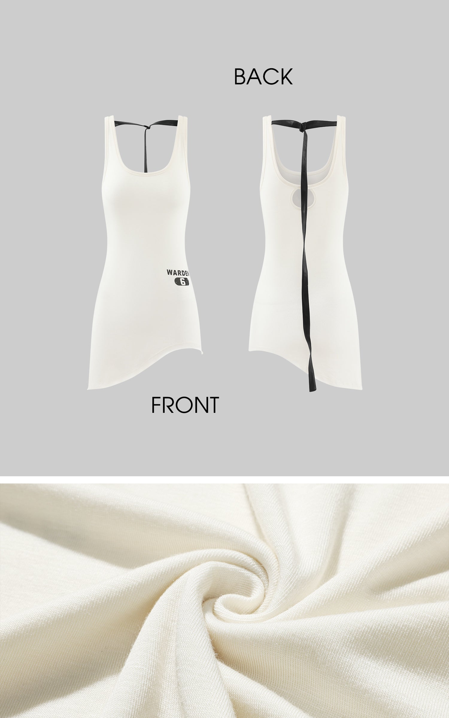 WARDEN EDGE Asymmetric Tank Top with Back Strap