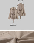 0122stepll Oversized Belted Short Trench Coat