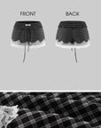 WARDEN EDGE Mini à carreaux avec bordure en dentelle Short doté d'une taille élastique et d'une silhouette streetwear décontractée