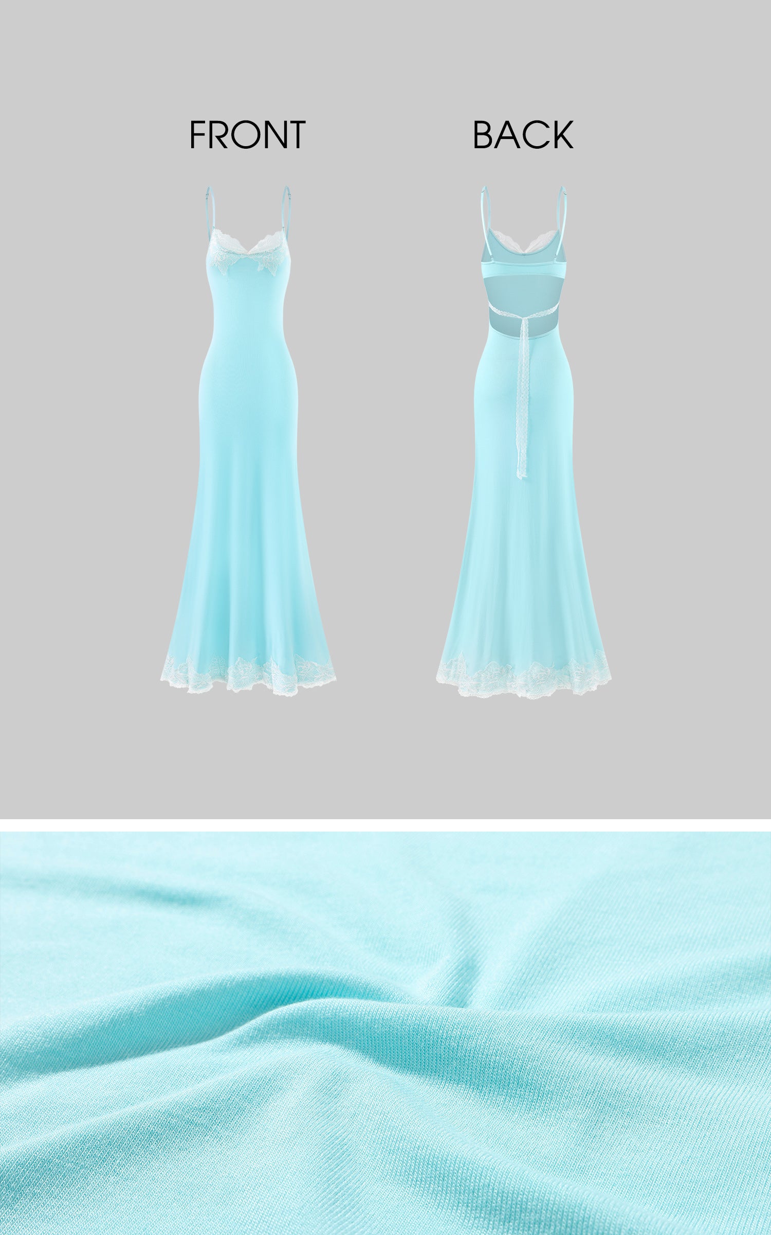 Rase le sol Lace-Trim Open Back Maxi Dress