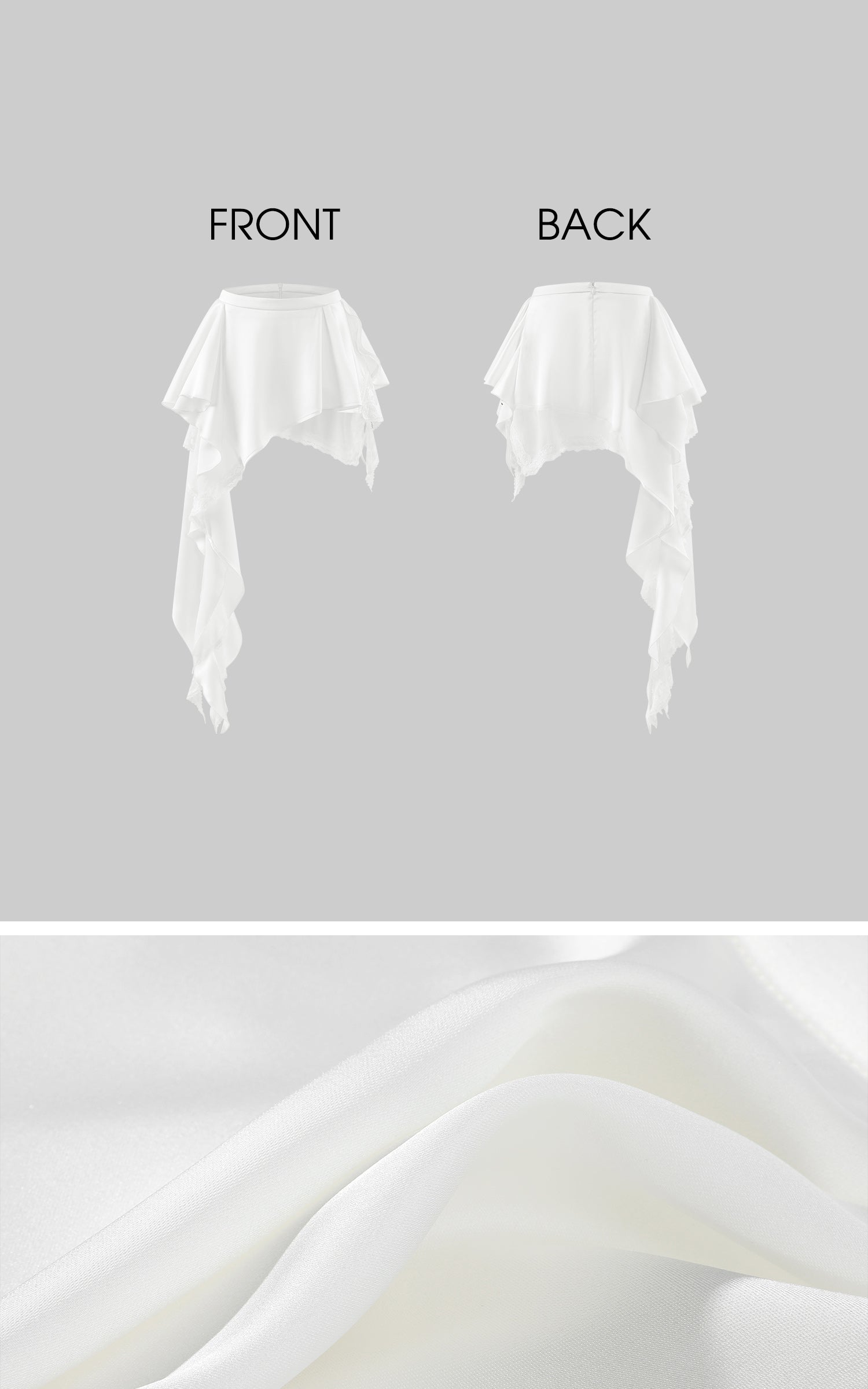 WARDEN EDGE Asymmetric Lace-Trim Mini Skirt