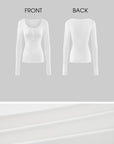 WARDEN EDGE Embroidered Scoop Neck Long Sleeve Top