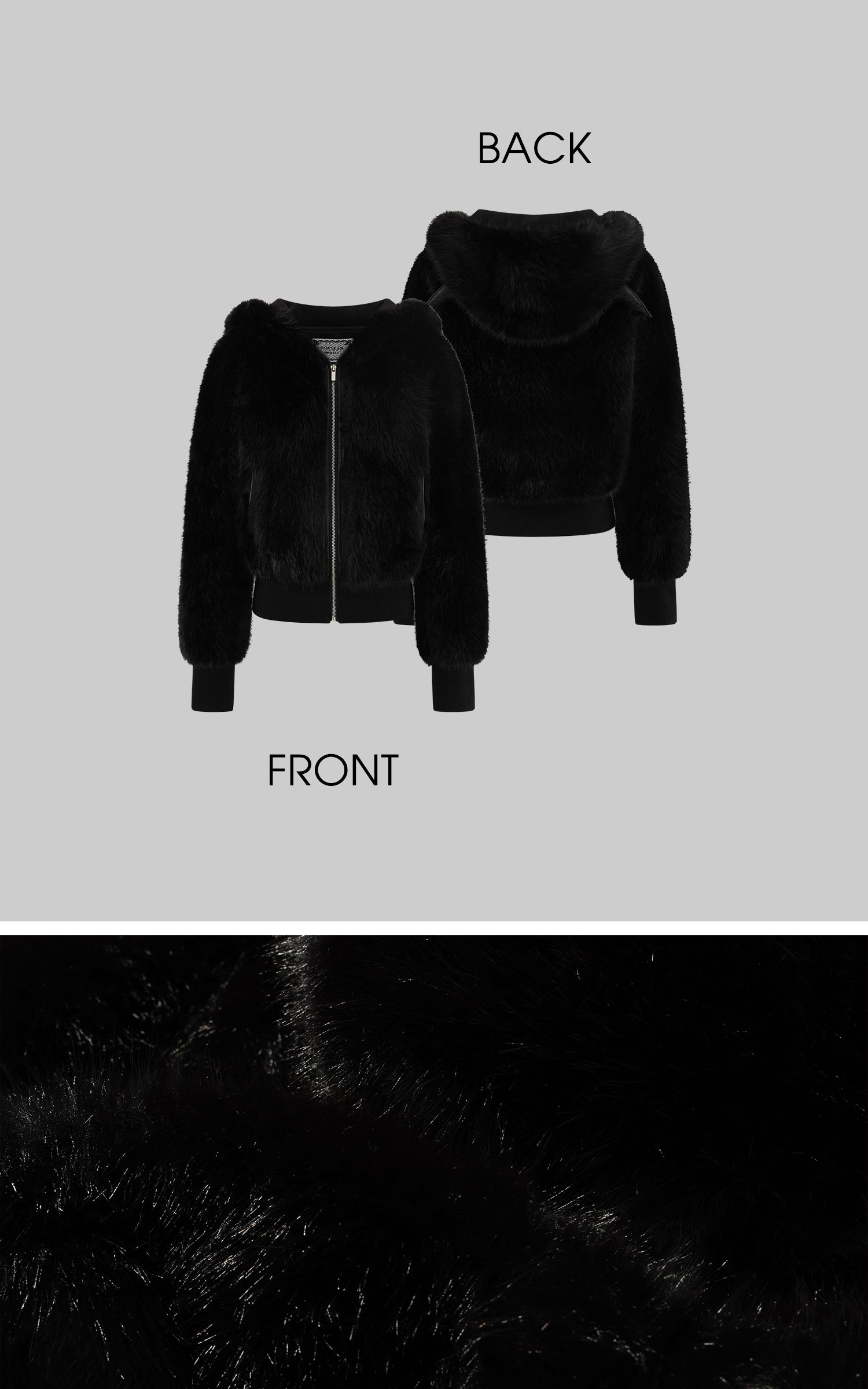 Rase le sol デビルウィング付きフェイクファーフーディ