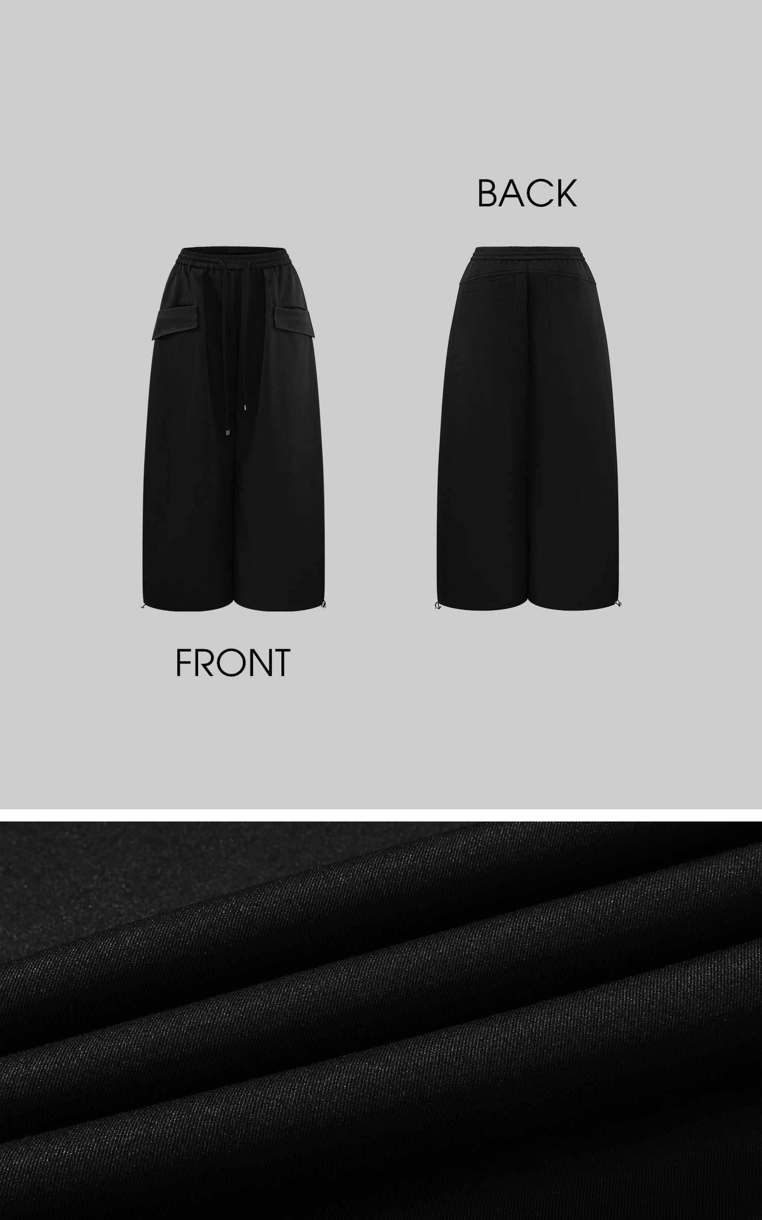 Rase le sol 드로스트링 밑단과 플랩 포켓이 있는 와이드 레그 유틸리티 쇼츠