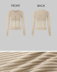 IAMXIAA Layered Sheer Ribbed Knit Cardigan