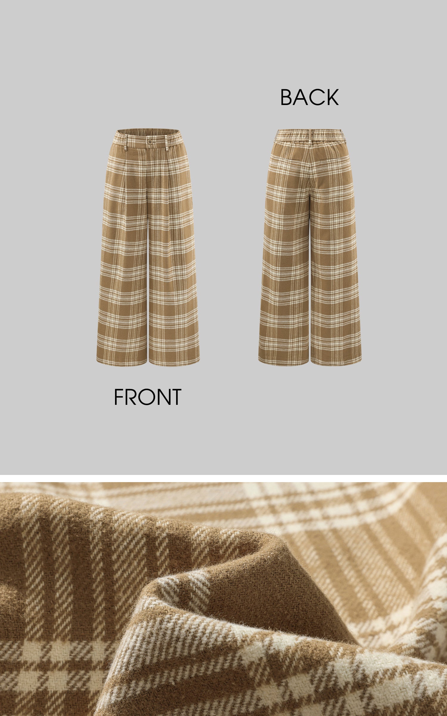ROVENTE Checked Wide-Leg Pants