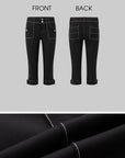 IAMXIAA Contrast Stitch Cropped Skinny Capri Pants