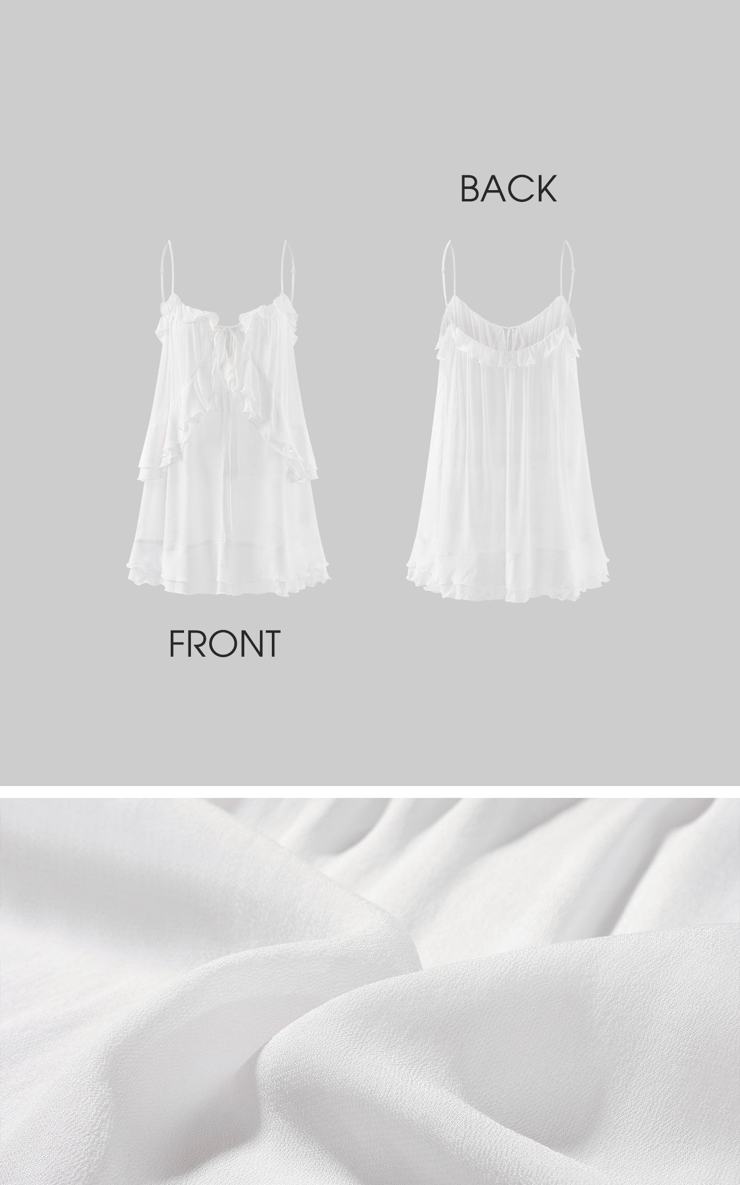 0122stepll Sheer Ruffle Tie Camisole Top