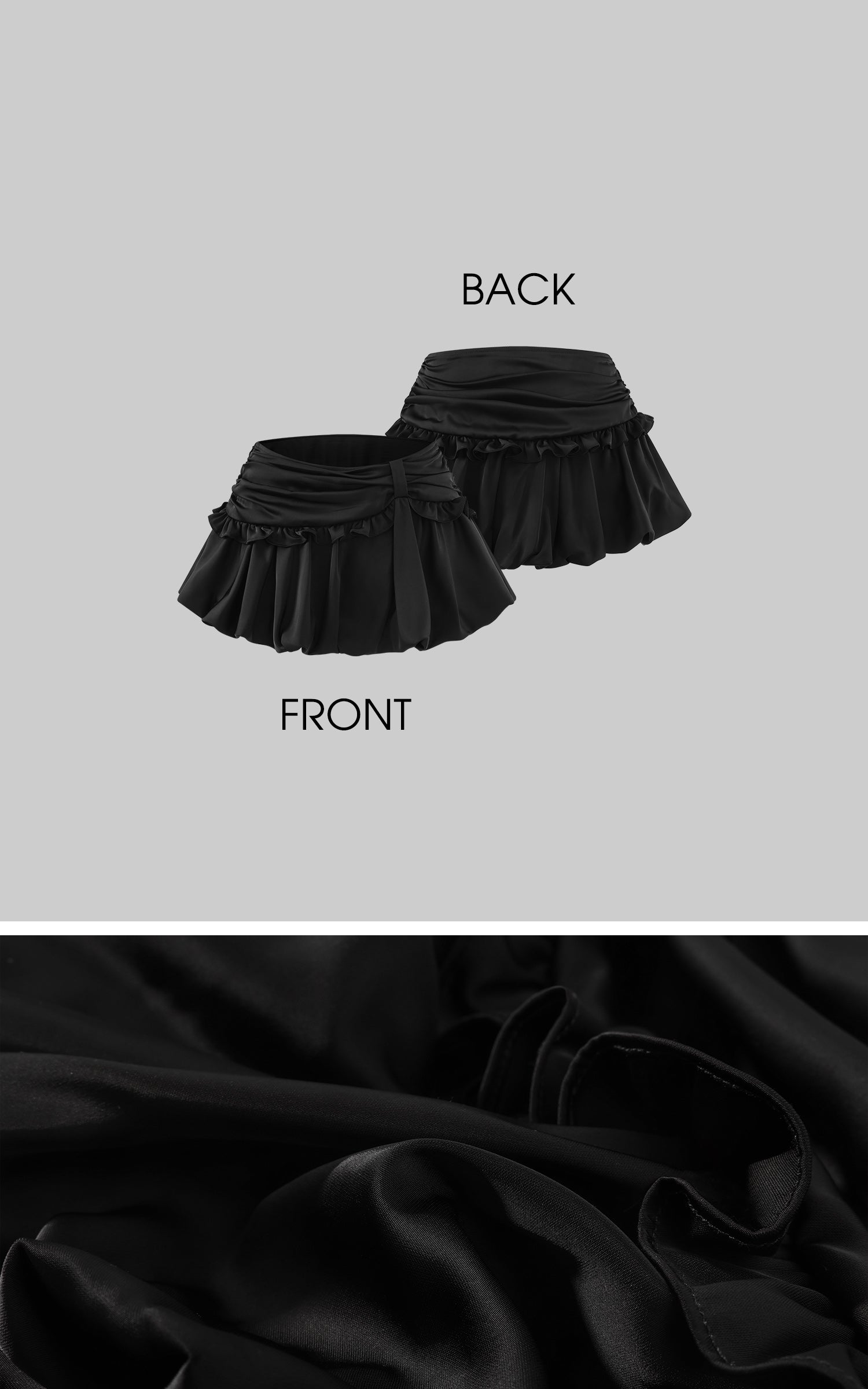 Rase le sol Ruched Ruffle Bubble Mini Skirt