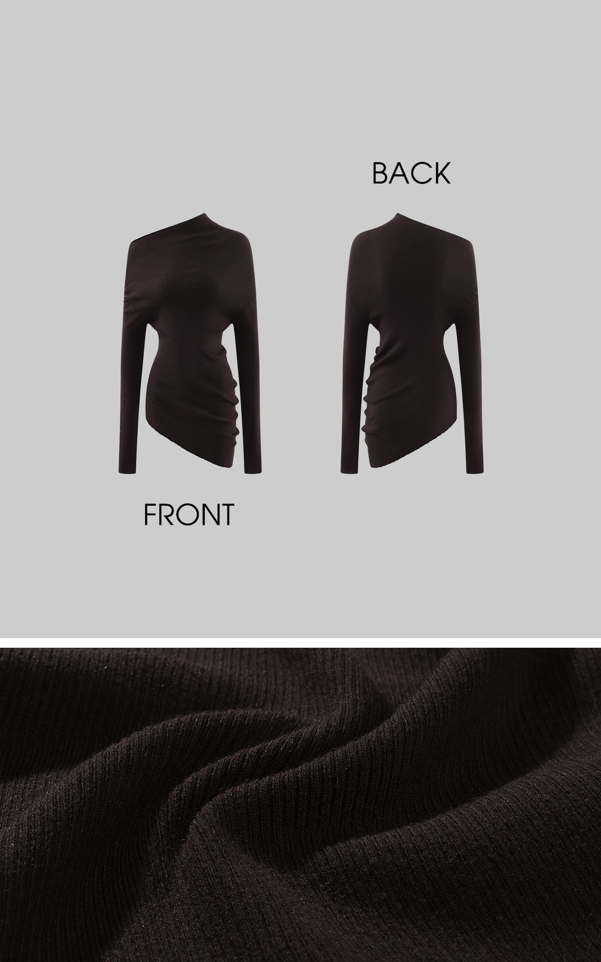 0122stepll Asymmetric Off-Shoulder Ribbed Knit Top