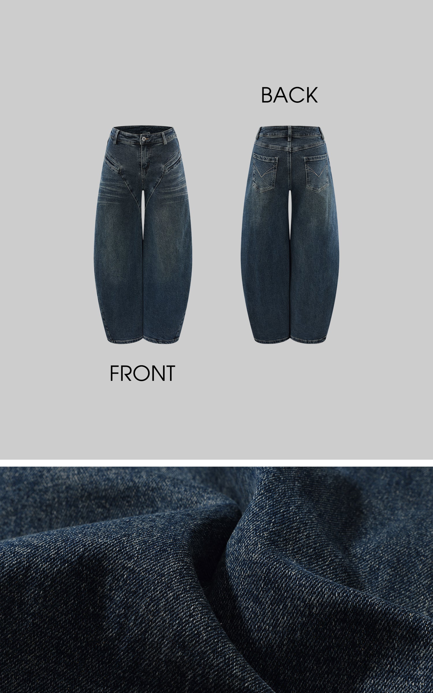 WARDEN EDGE 데님 뷔스티에와 와이드 팬츠 세트