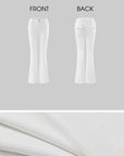 ROVENTE Low-Rise Slim Fit White Denim Flare Jeans