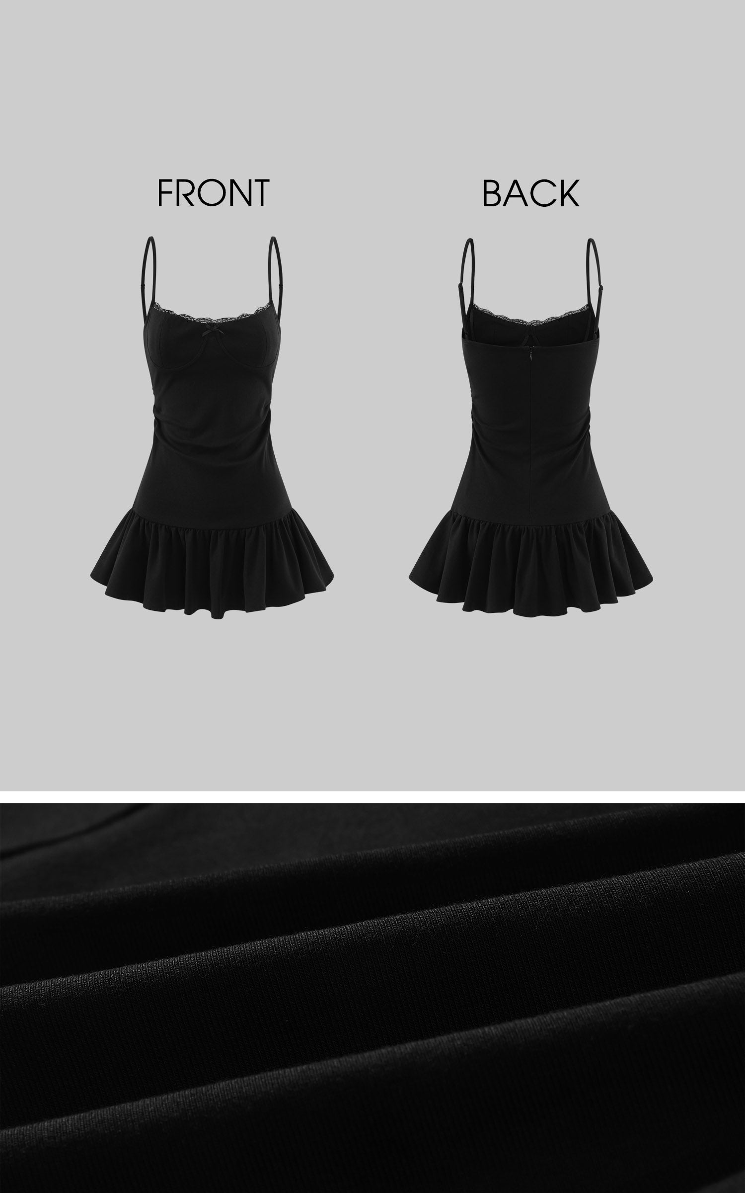 WARDEN EDGE Lace Trim Cami Mini Dress with Matching Shorts