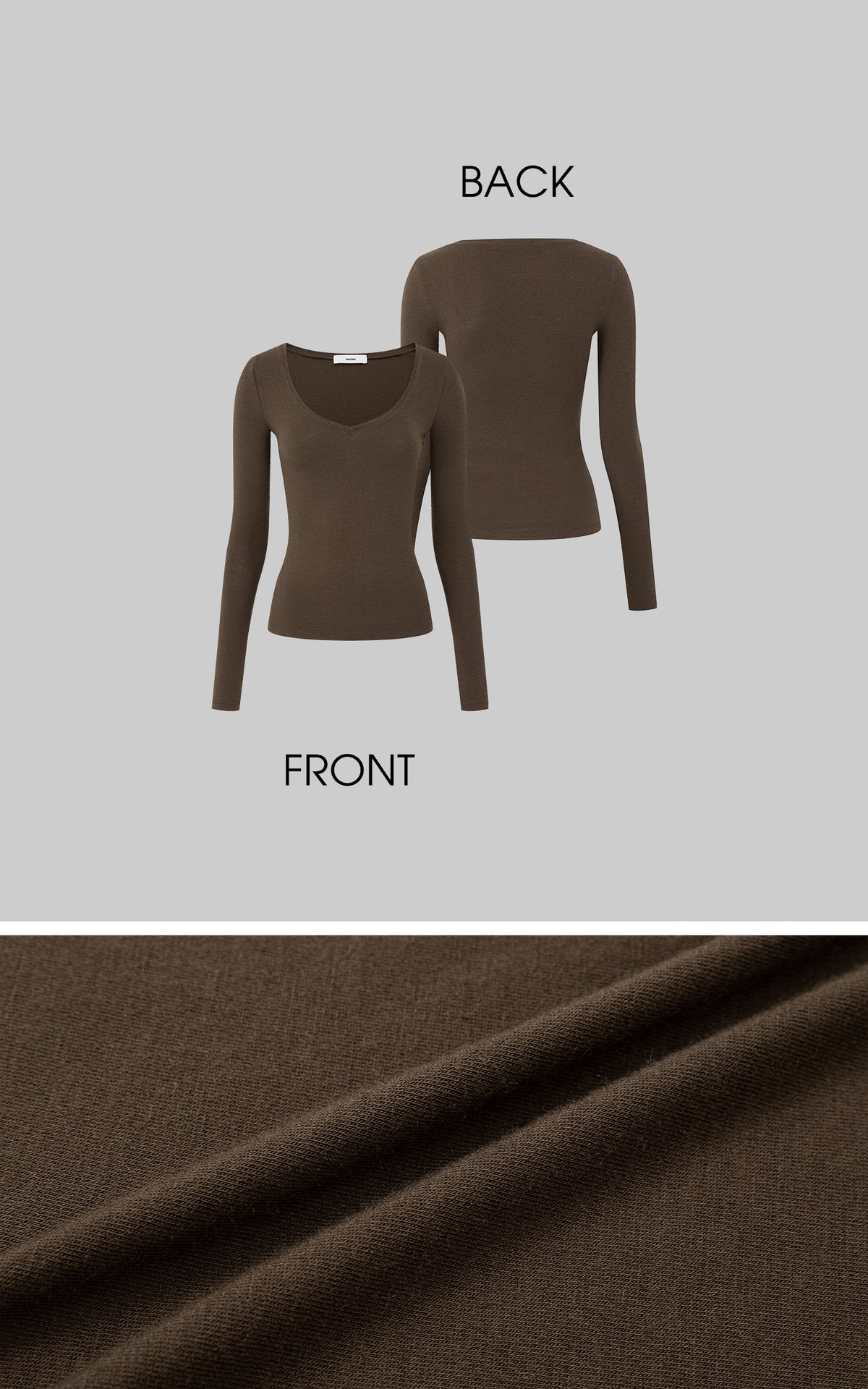 IAMXIAA Slim-Fit V-Neck Knit Top with Thumbhole Sleeves