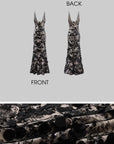 ROVENTE Lace Sequin Sheer Bodycon Maxi Dress