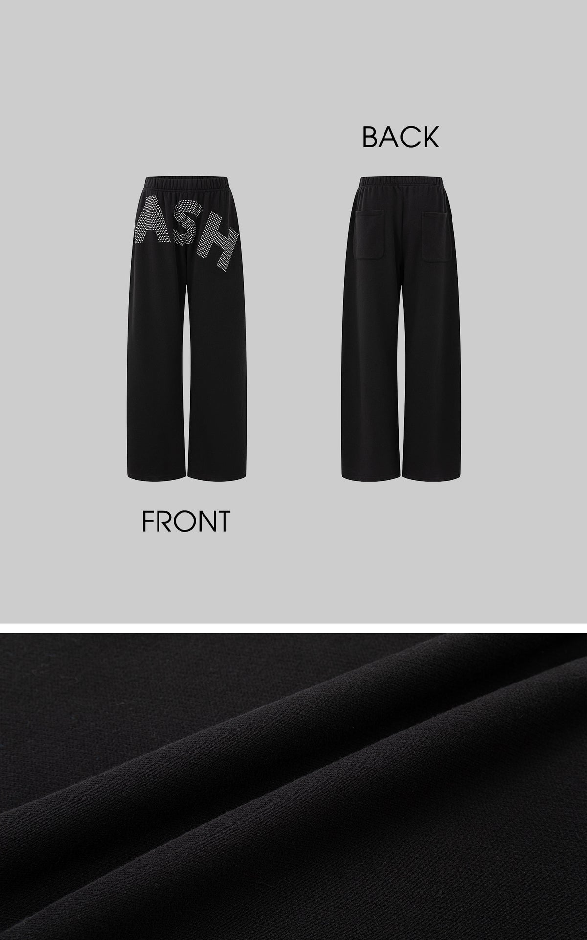 IAMXIAA Rhinestone Logo Wide-Leg Sweatpants