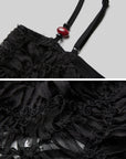 DOINDULGE Deconstructed Mesh Top with Beads and Raw Edge Detailing