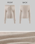 Rase le sol  Wool Fallen Shoulder Button Knit Sweater