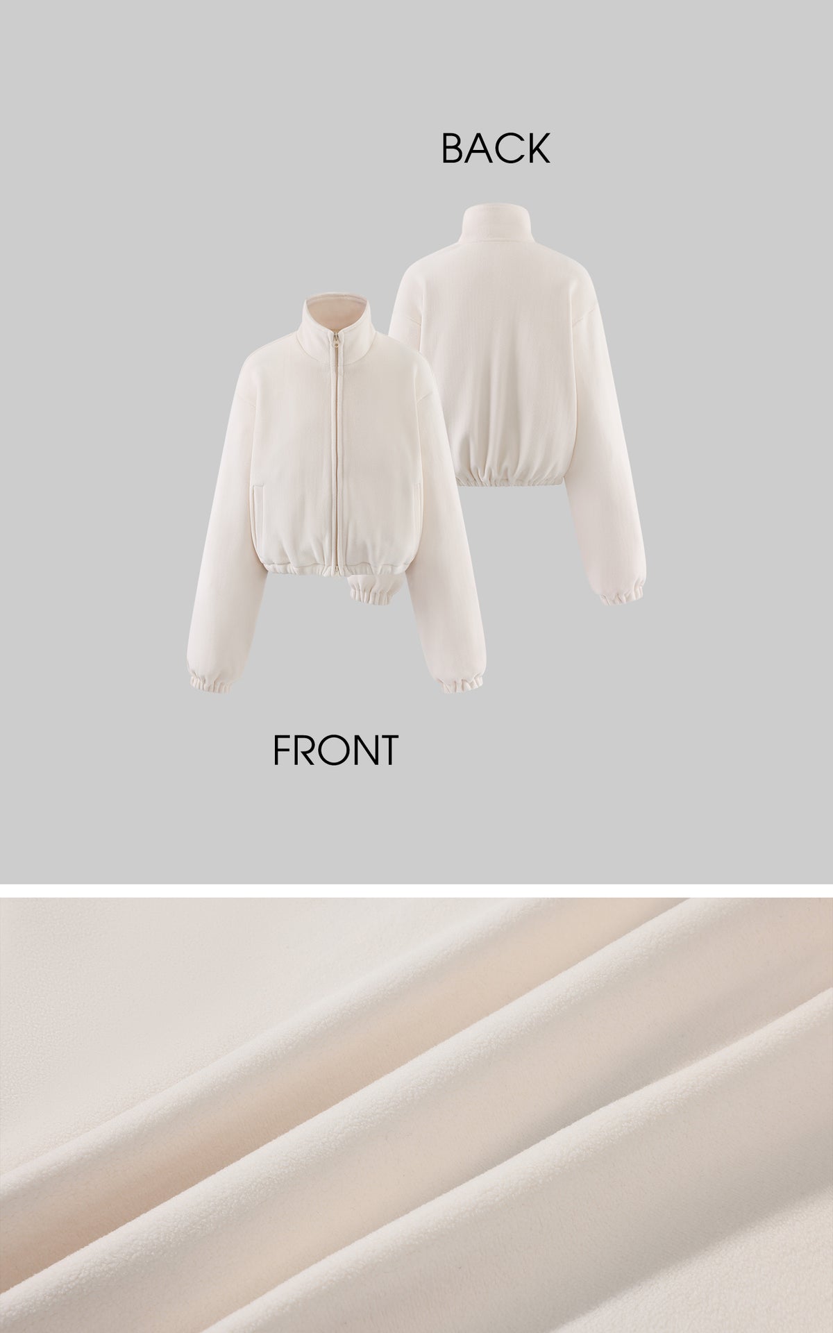 0122stepll Ensemble trois pièces : veste zippée en polaire, t-shirt ajusté et pantalon large