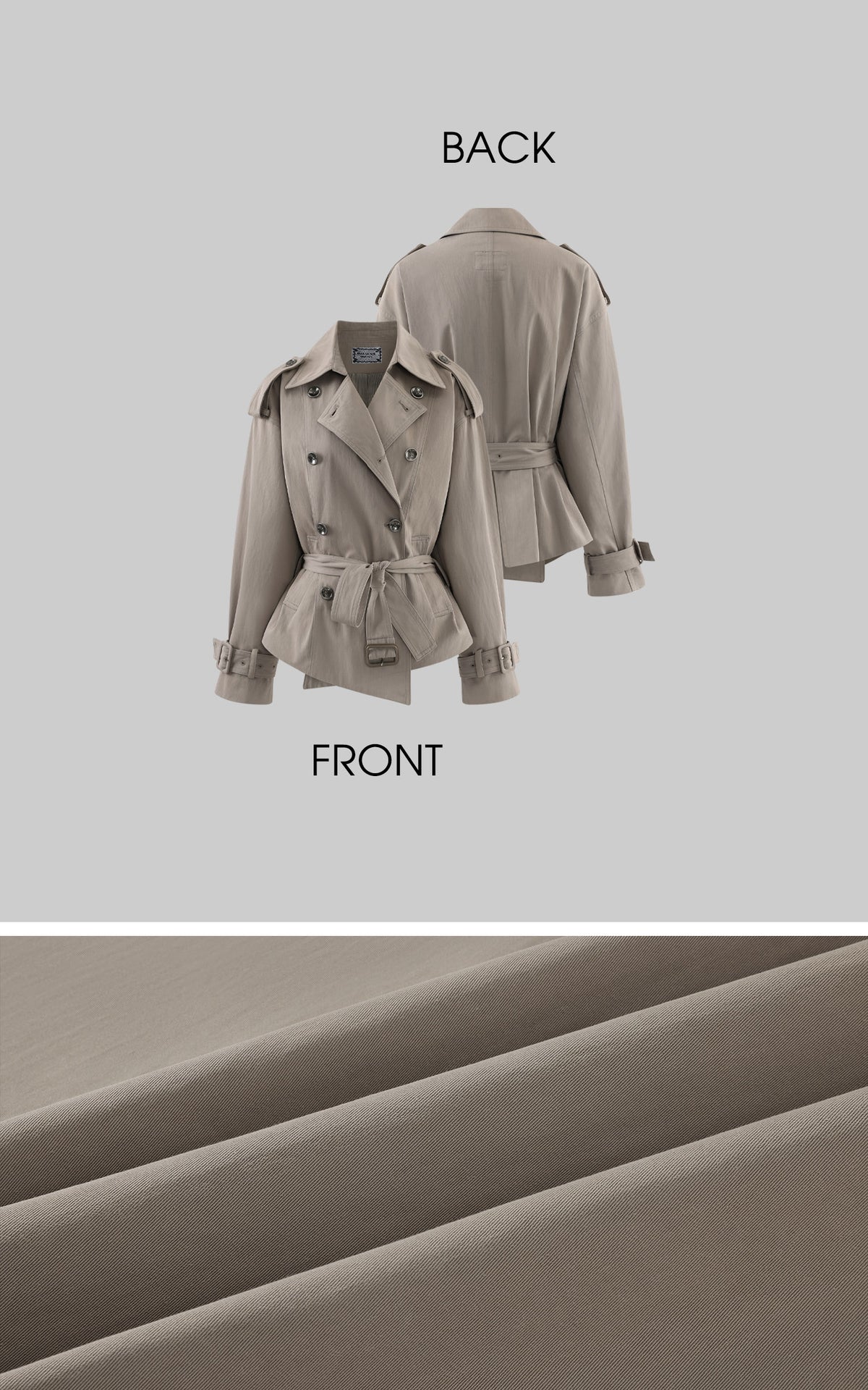 Rase le sol Belted Double-Breasted Sculpted Trench Jacket