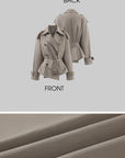 Rase le sol Belted Double-Breasted Sculpted Trench Jacket