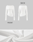WARDEN EDGE Asymmetric Draped Long Sleeve Fitted Top