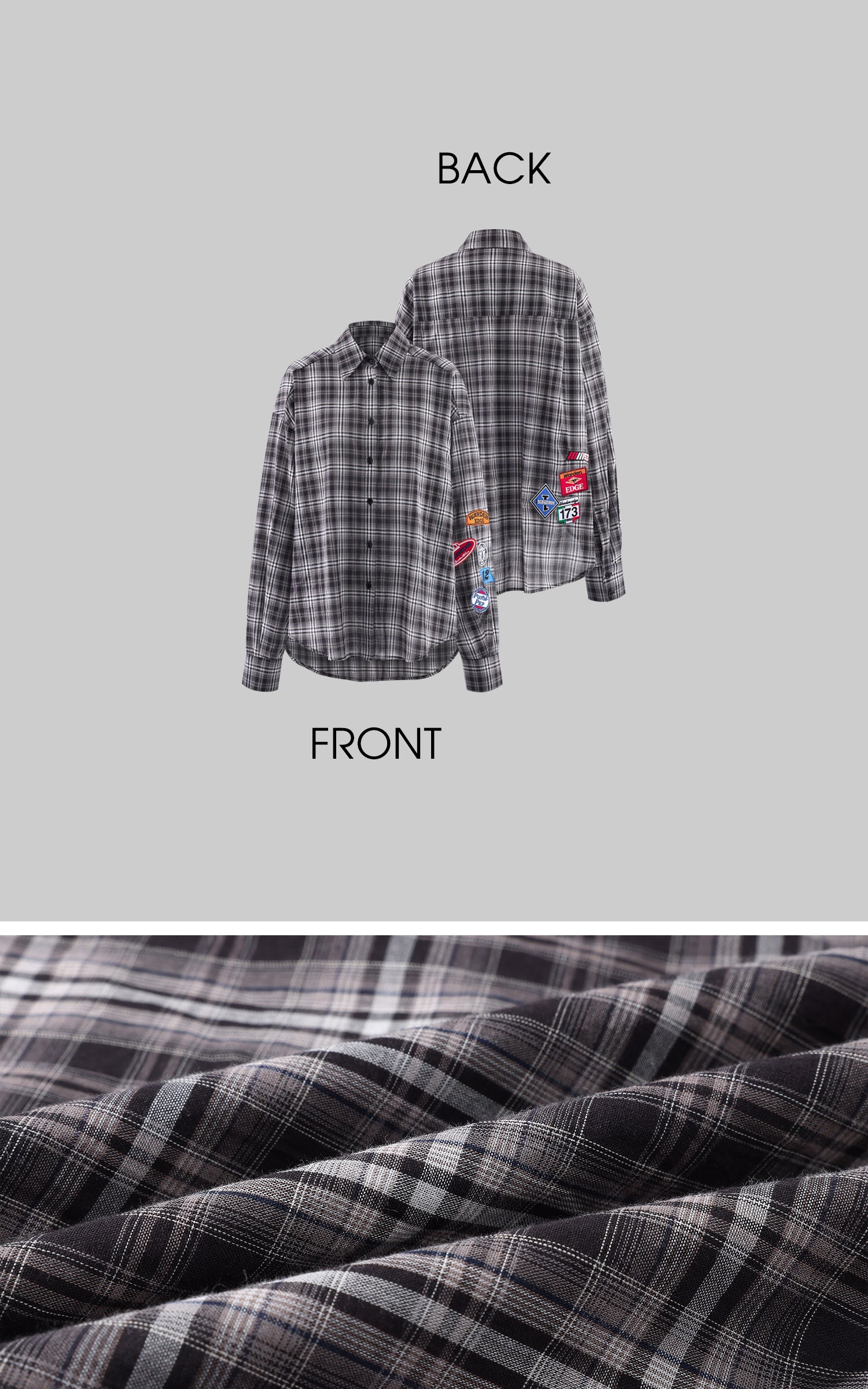 WARDEN EDGE Patchwork Plaid Oversized Shirt