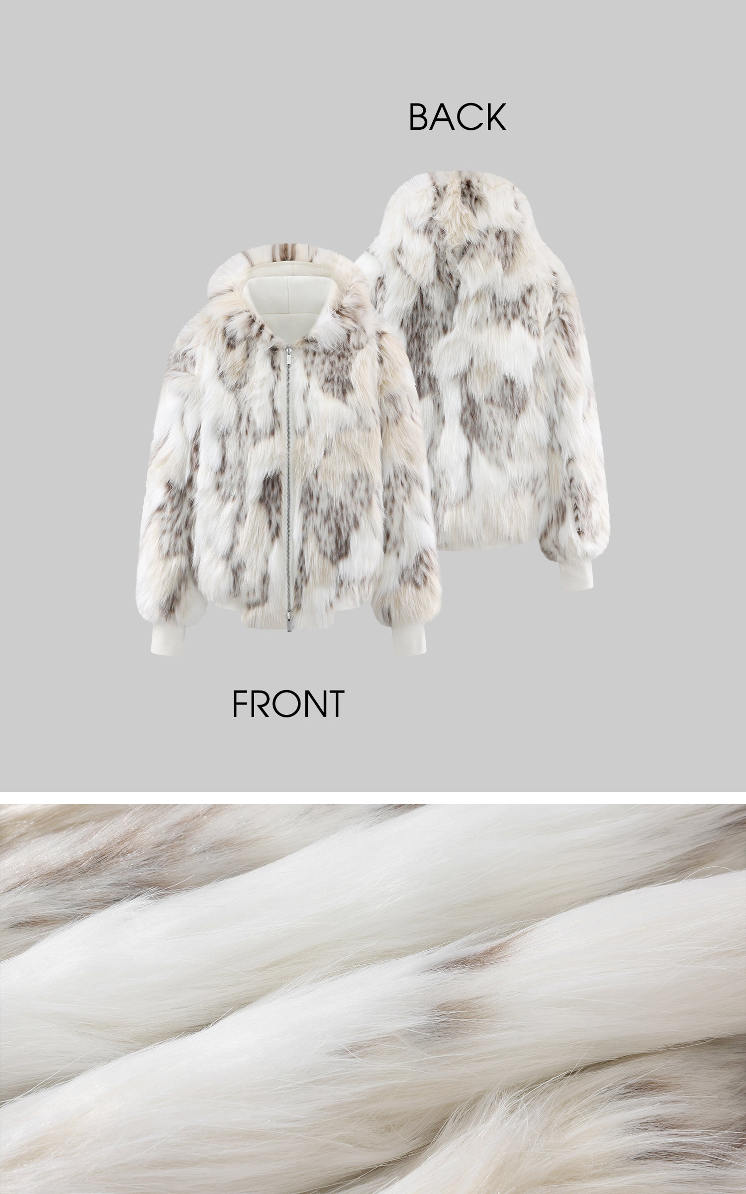 Rase le sol リバーシブルフェイクファー フード付きジャケット