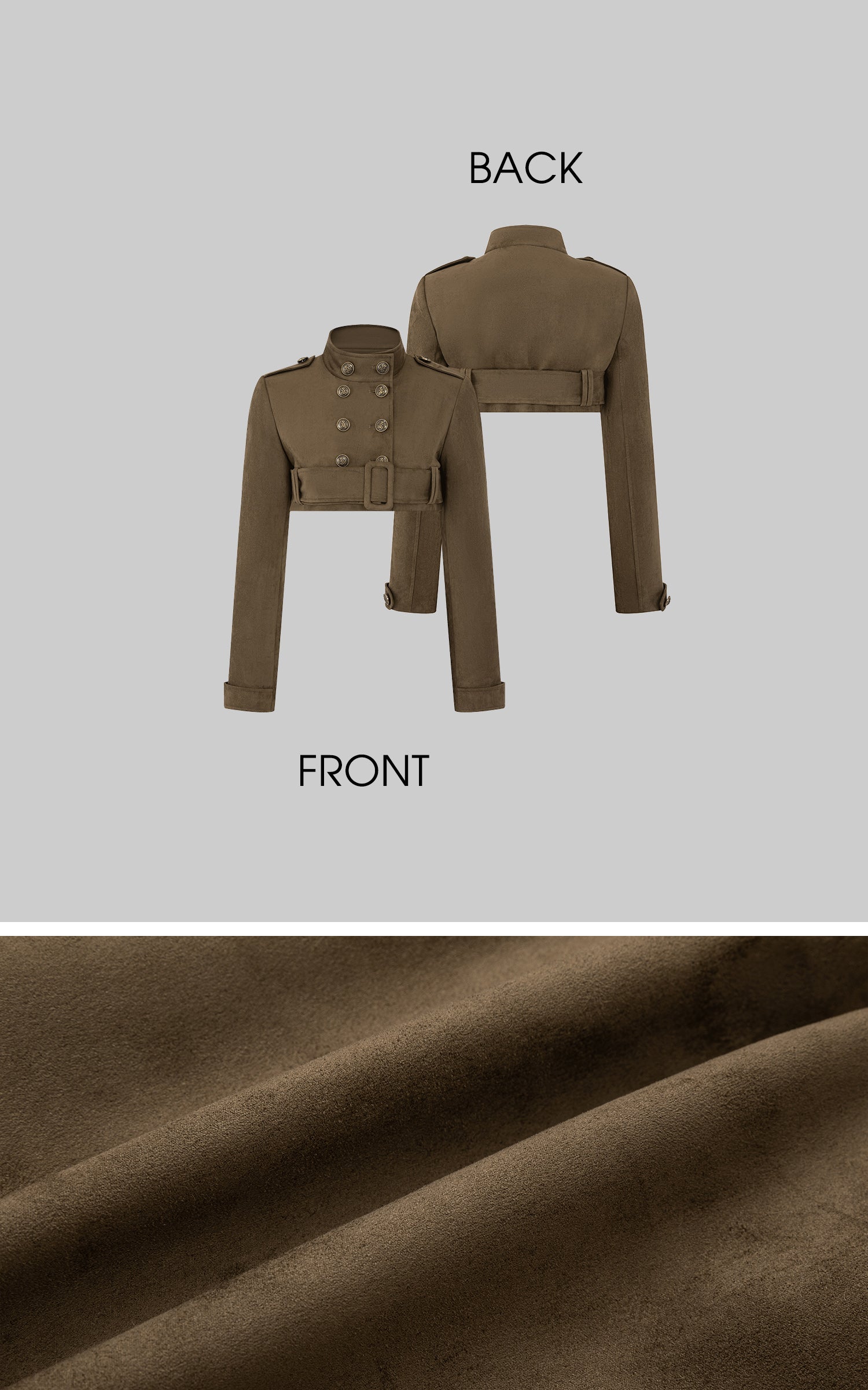 IAMXIAA Military Belted Ultra Cropped Jacket