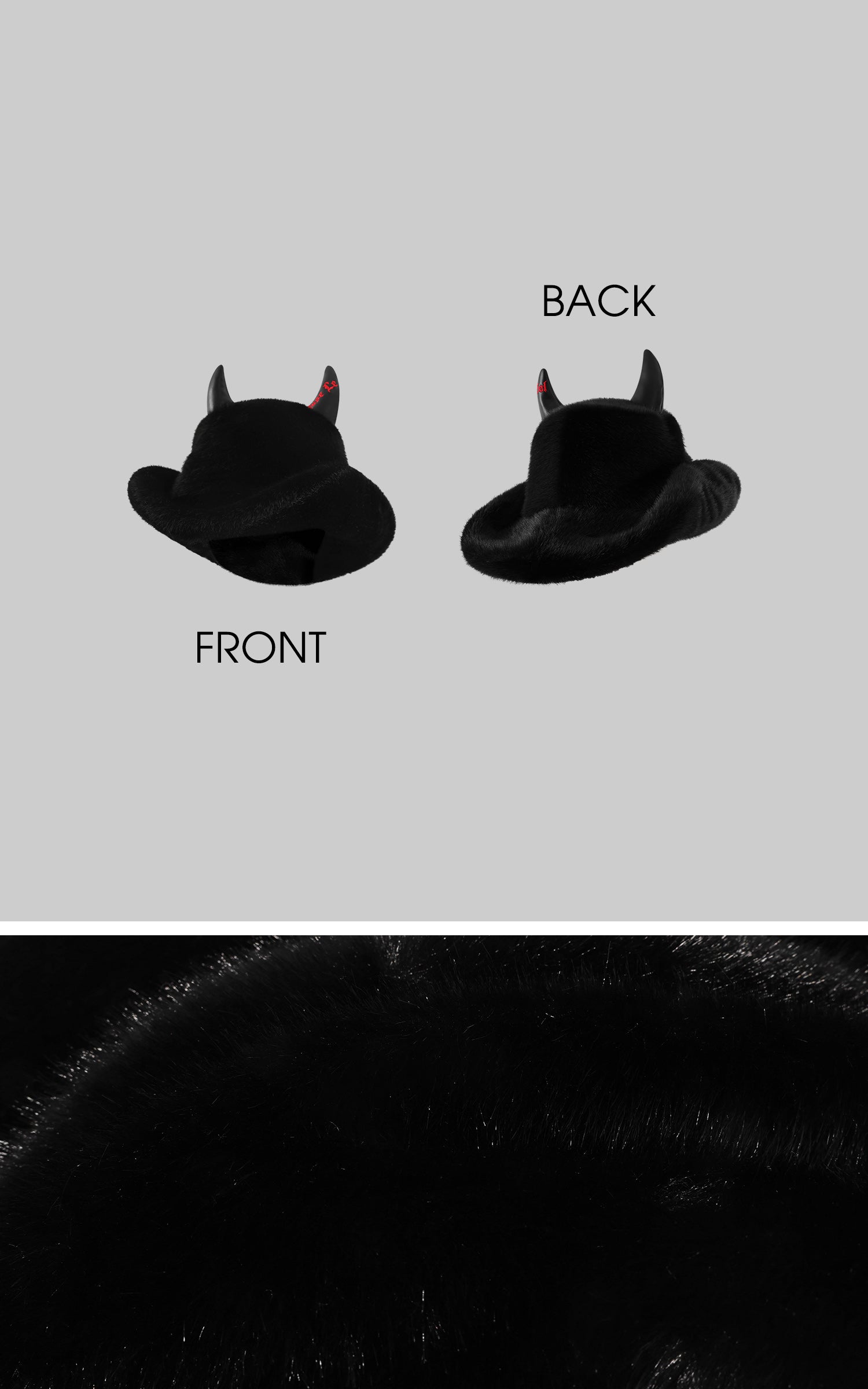 Rase le sol Devil Horn Faux Fur Hat Western Silhouette Statement Fedora