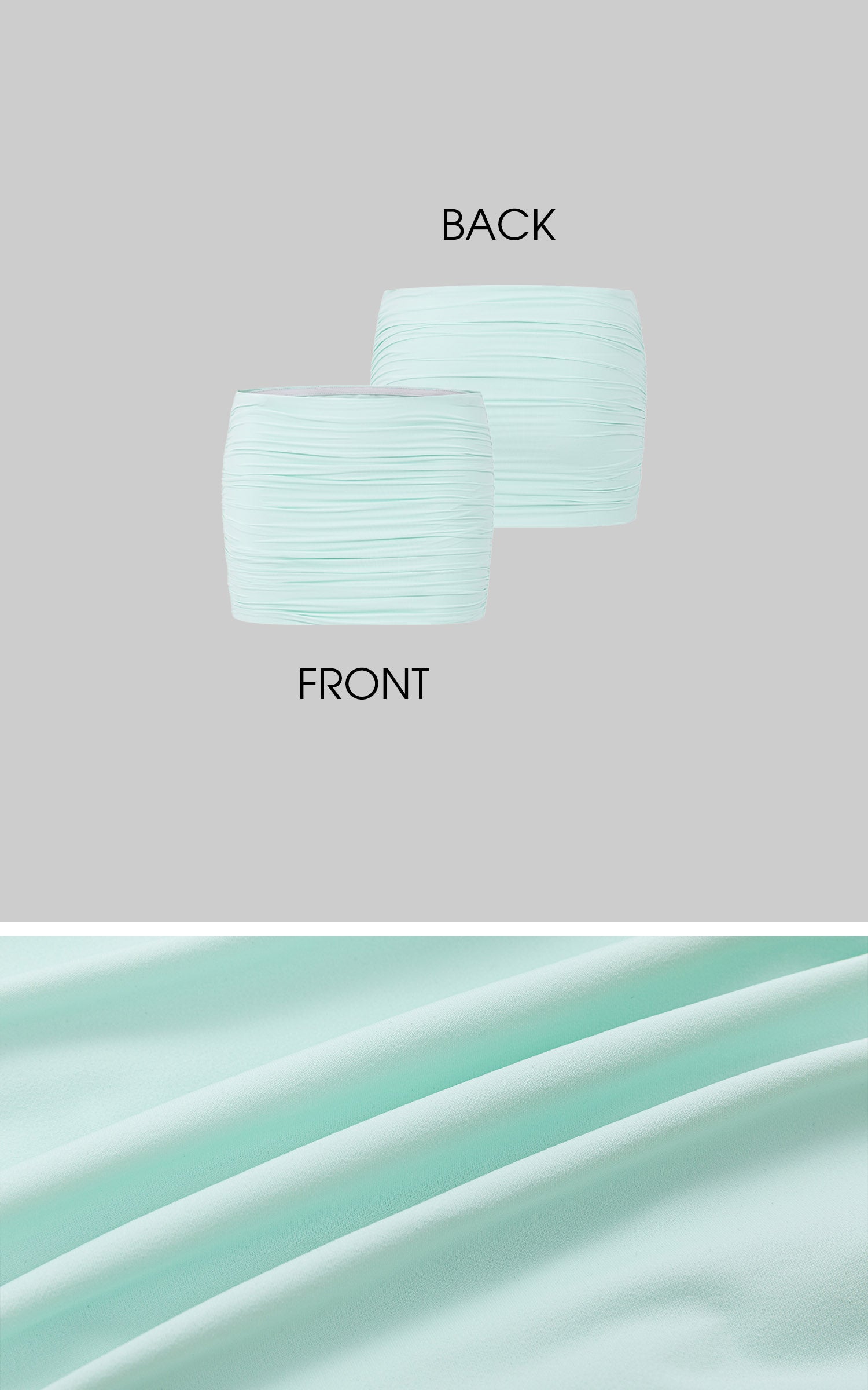 IAMXIAA Mint Ruched Micro Mini Skirt