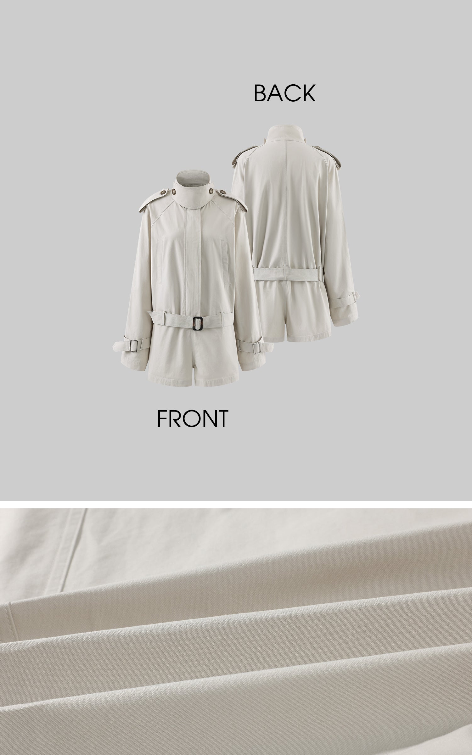 0122stepll Combinaison trench à ceinture