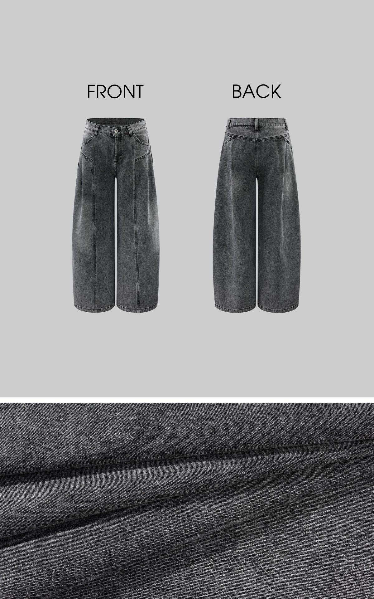 WARDEN EDGE Washed Sculpted Wide-Leg Jeans