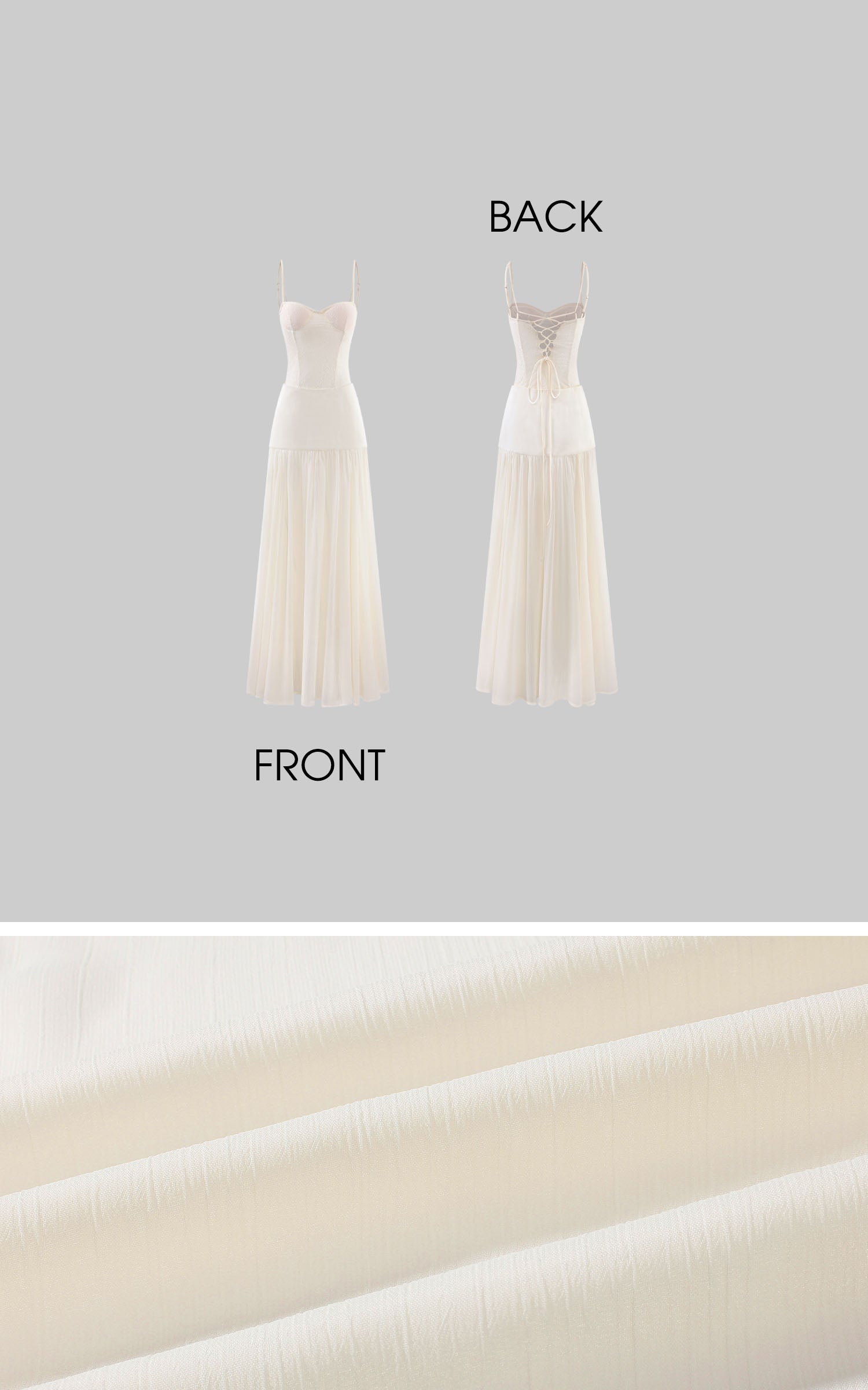 WARDEN EDGE Structured Lace Corset Maxi Dress with Sheer Draped Hem &amp; Lace-Up Back Detail