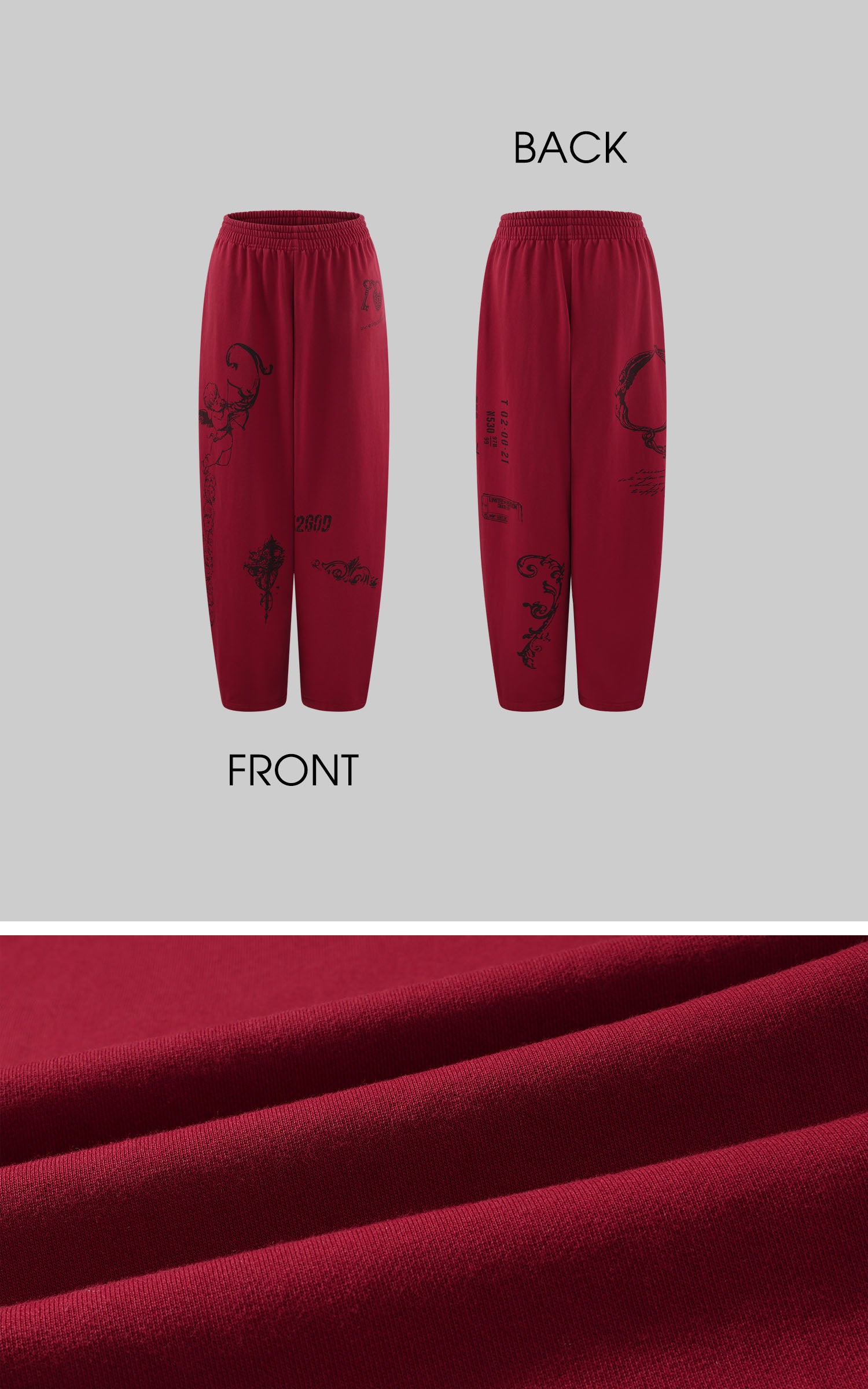 WARDEN EDGE Vintage Graphic Wide-Leg Sweatpants