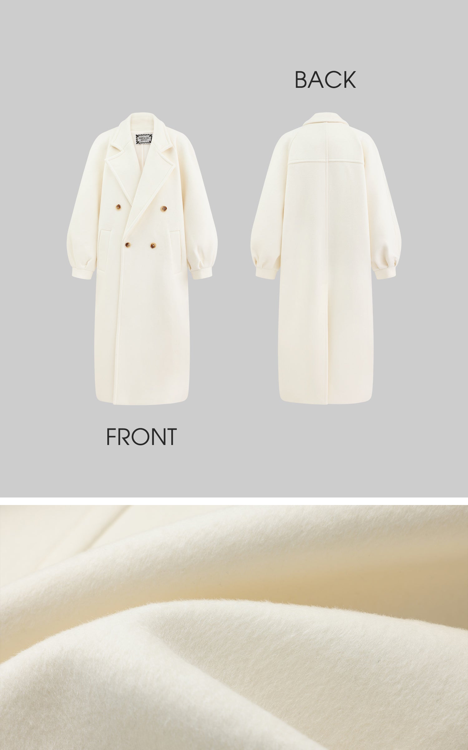 Rase le sol Wool Coat - Long Woolen Overcoat