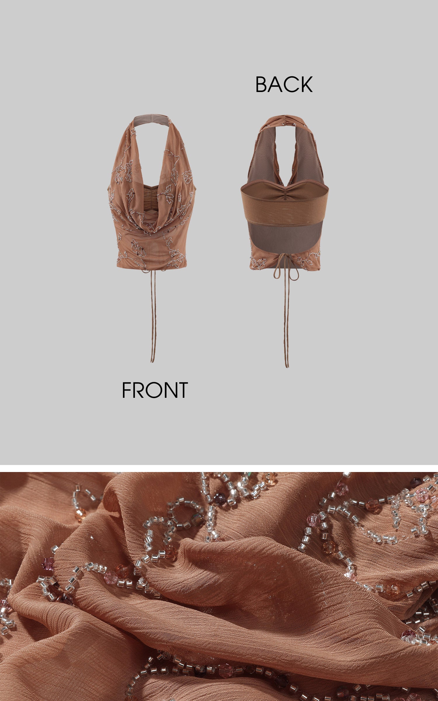 Hydrae Beaded Halter Top &amp; Flowing Maxi Skirt Set