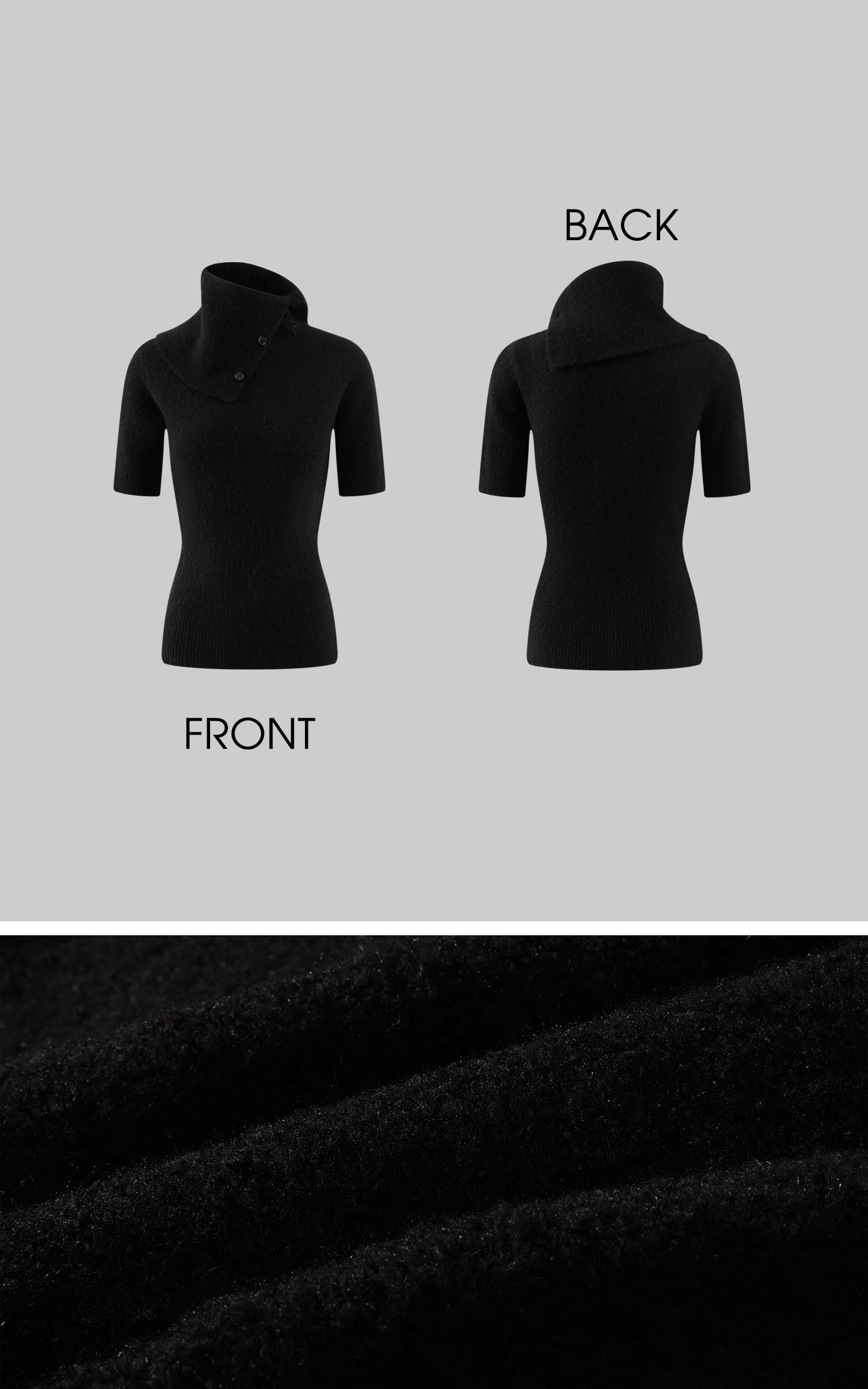 0122stepll High Neck Short Sleeve Knit Top