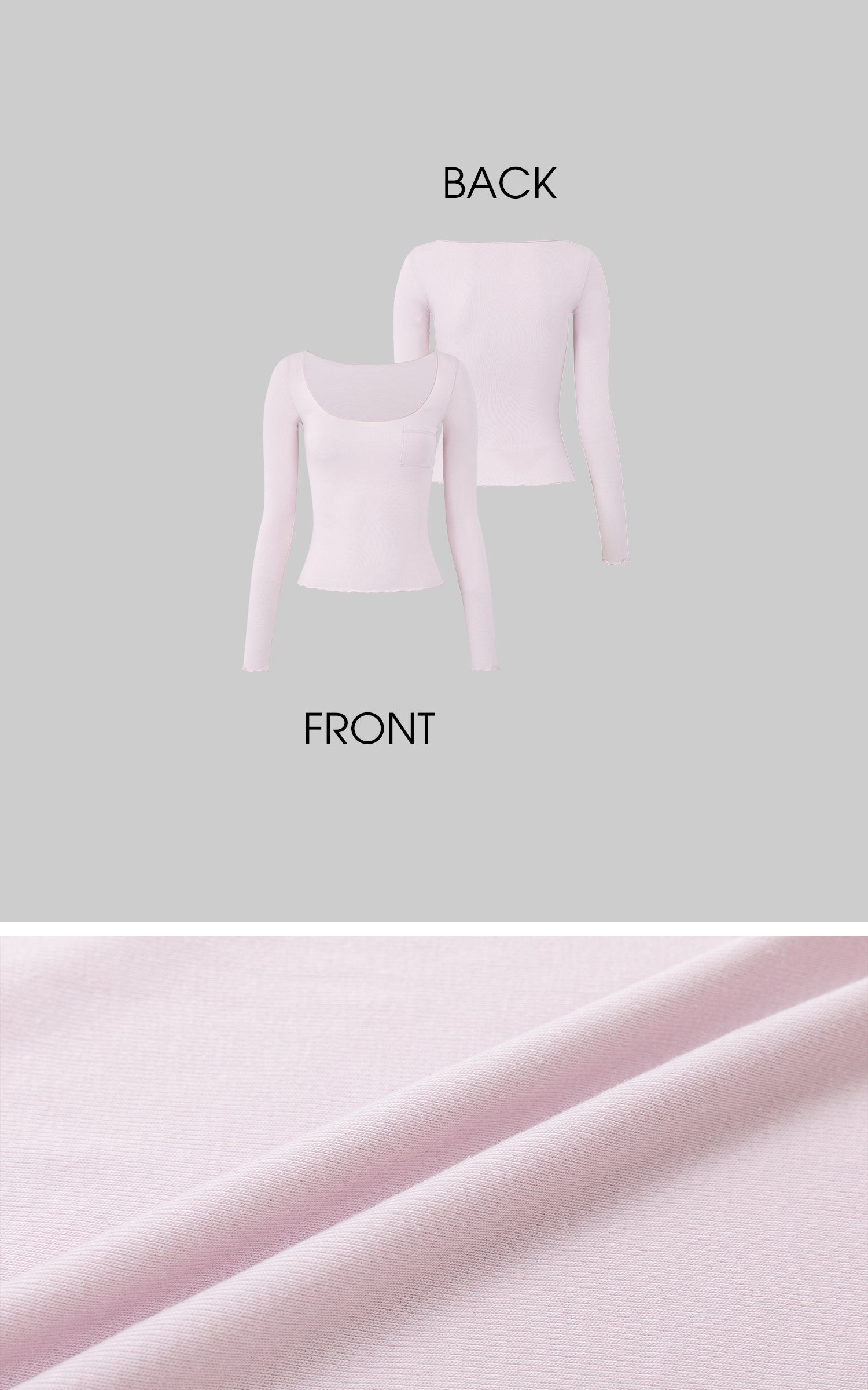 IAMXIAA Scoop Neck Pocket Long Sleeve Tee