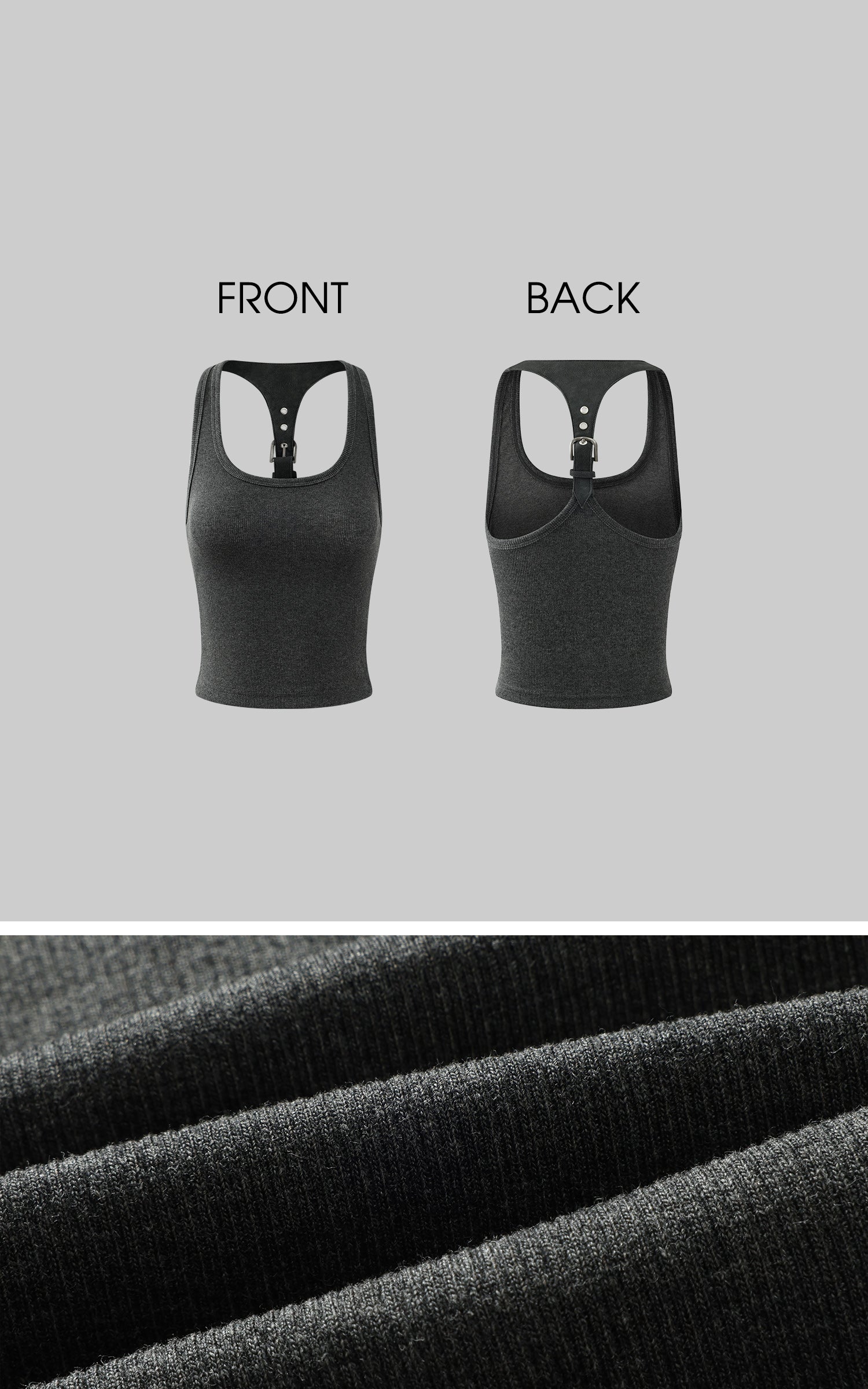 WARDEN EDGE Sculpted Rib Tank Top with Harness Back Detail - PINKPARKS