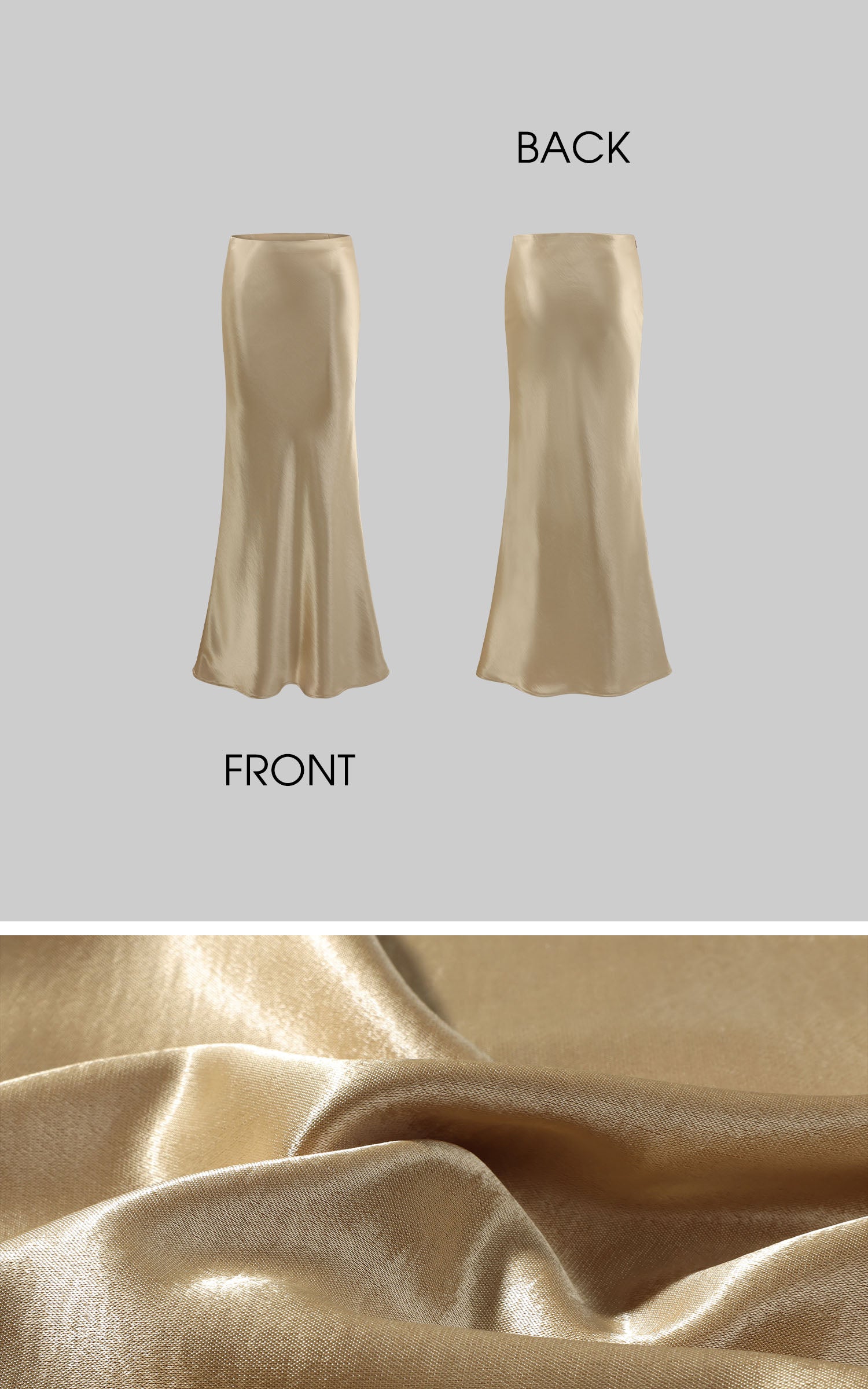 ROVENTE サテンバイアスカットマキシスカート