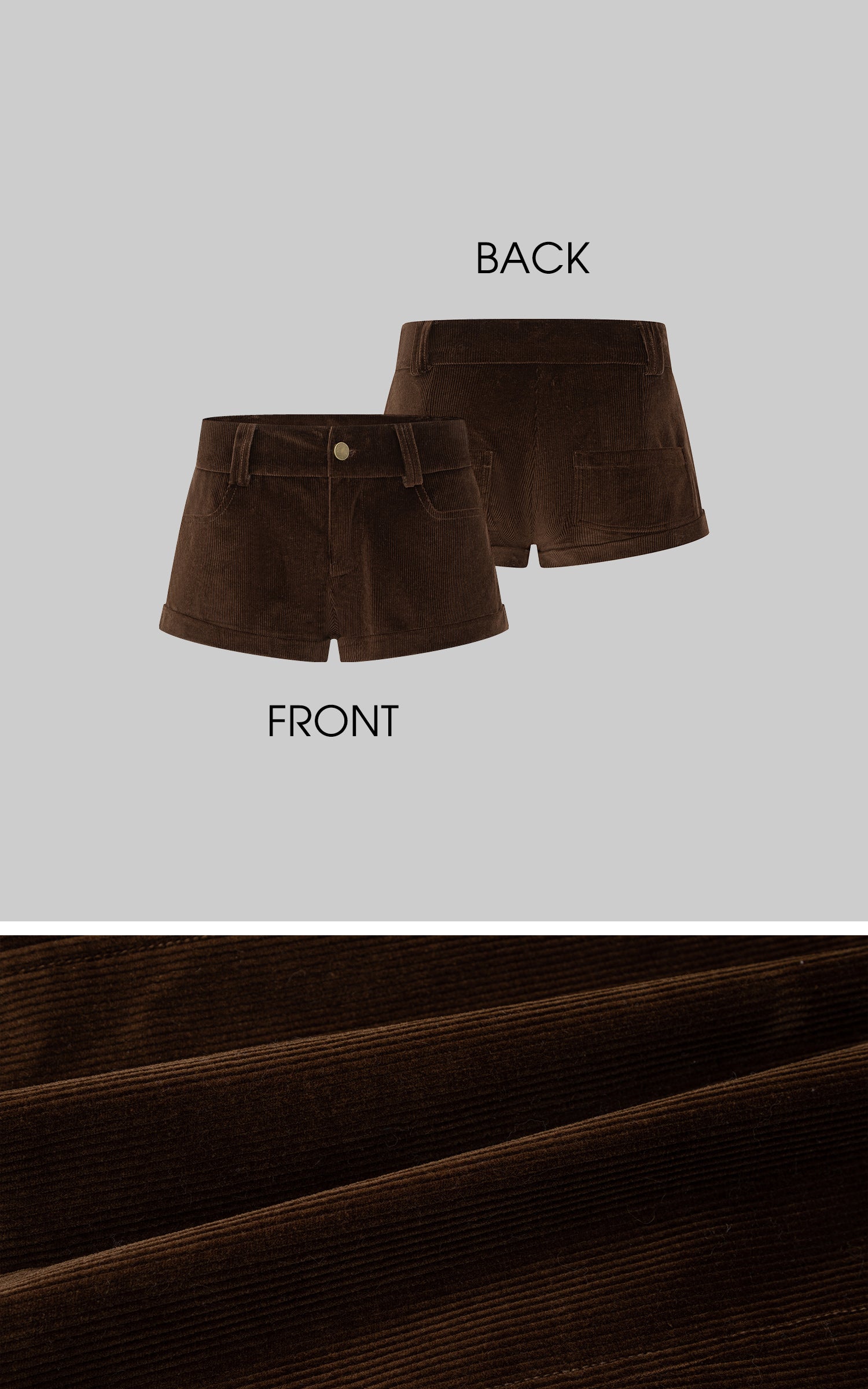 IAMXIAA 코듀로이 퍼 트림 자켓 &amp; 미니 쇼츠 세트