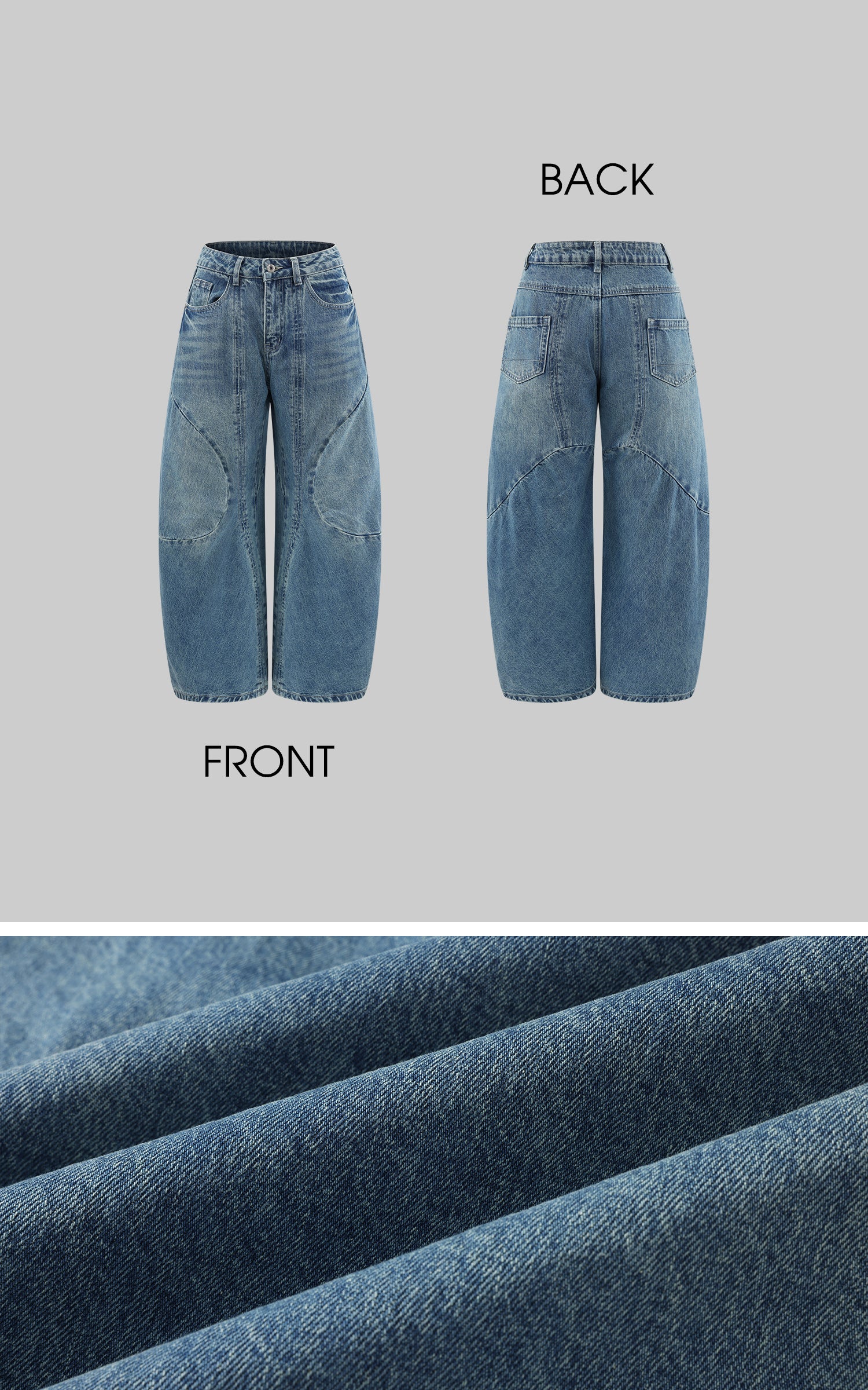 WARDEN EDGE ワイドレッグカーブパネルデニムパンツ