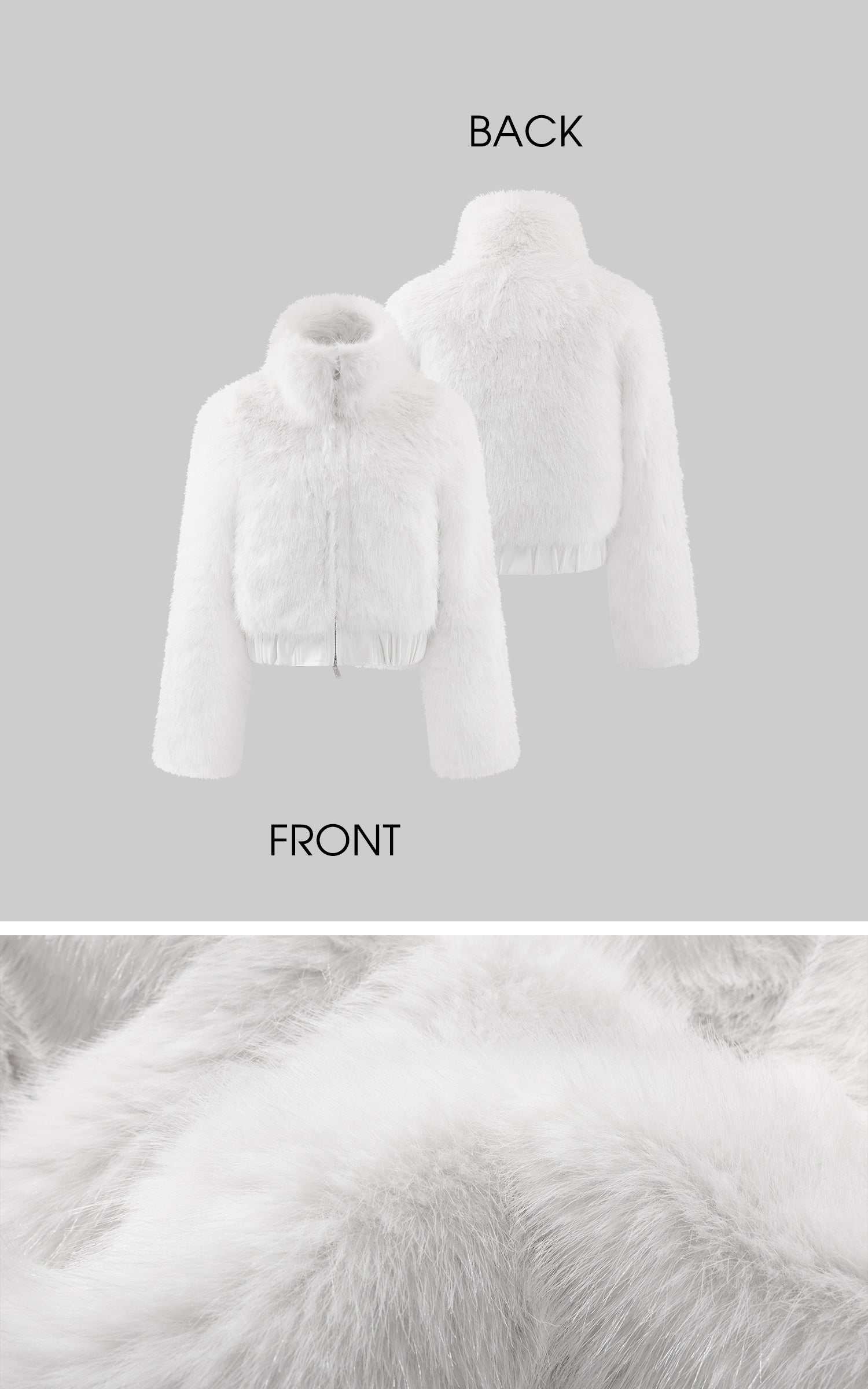 Veste matelassée courte en fausse fourrure